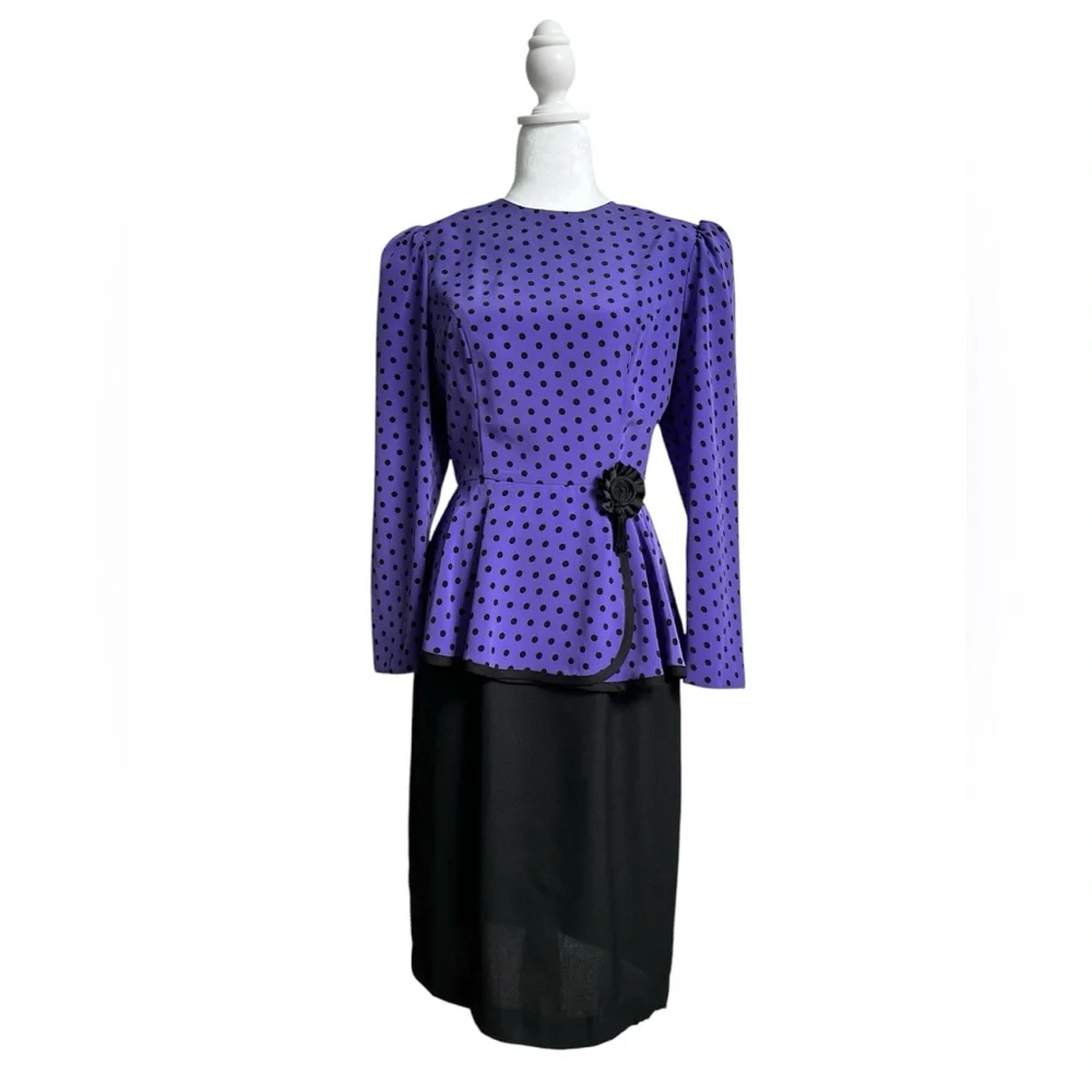 Vintage | Dresses | Vintage 98s Polka Dot Peplum Dress Melissa Petites |  Poshmark